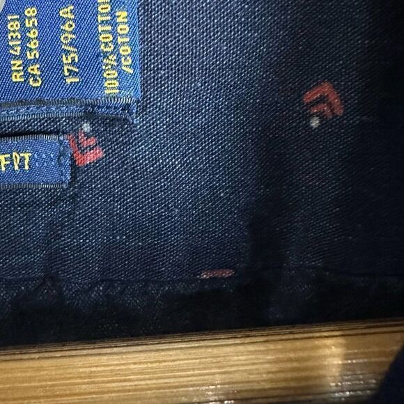 Polo Ralph Lauren Patterned Navy Blue Button Up Shirt Men’s M - Picture 5 of 9